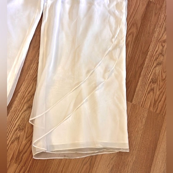 VTG Lillie Rubin, Elegant Silk Palazzo Pants, White,SINGLE Layered Leg, Size 10 - Picture 2 of 13